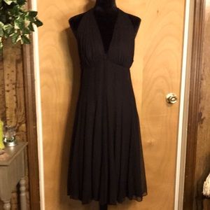 Rubber Ducky black silk halter dress sz M in excellent used condition.